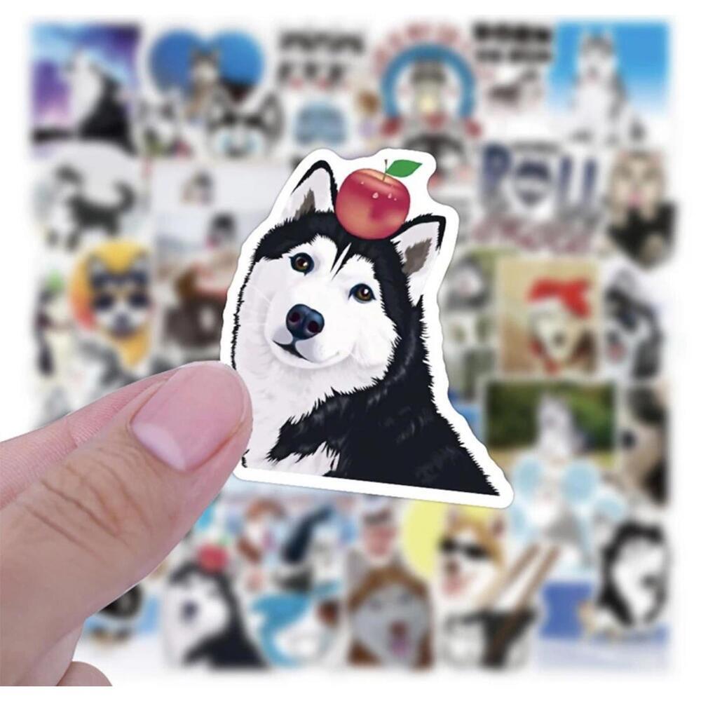 Stickers - Dog Siberian Husky Huskies 50 Pcs, Sled Snow Dogs Decals For Laptop - Picture 2 of 6